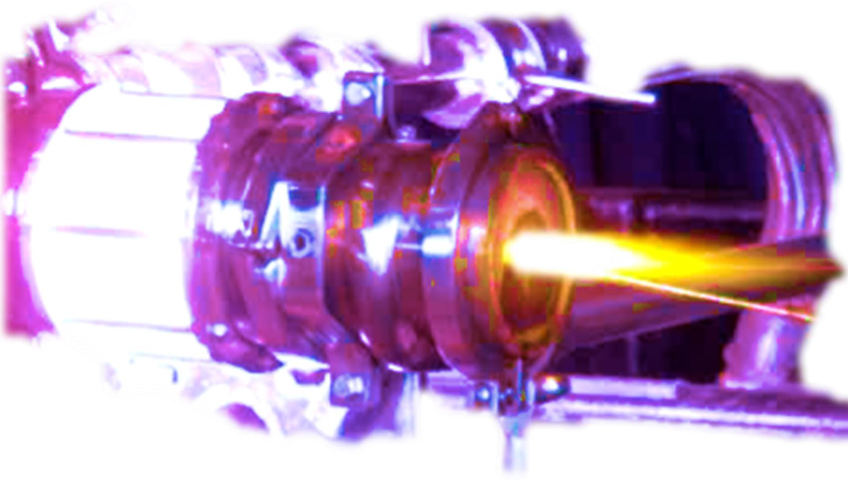 A purple and yellow image of an engine.