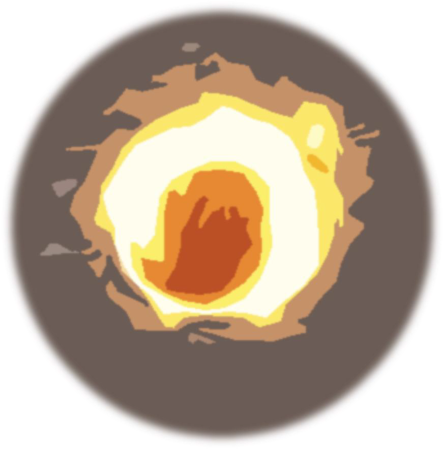 A picture of an egg shell with the image of it in the middle.